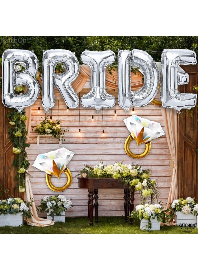 KATCHON Giant Silver Bride Balloons Bachelorette - 40 Inch | Bride Balloons Silver for Bachelorette Party Decorations | Bridal Shower Balloons for Bridal Shower Decorations | Bride Silver Balloons - Image 2
